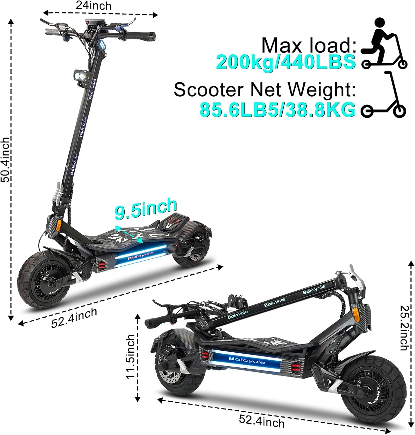 Electric Scooter Adults 1600/4000/6000W Motor 50 Miles Long Range